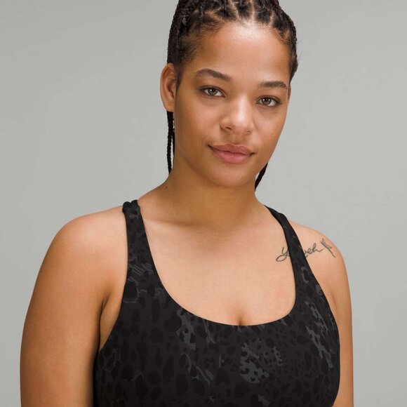 Lululemon Energy Longline Bra Medium Support B–D Cups Cheetah Camo Deep Coal - Picture 2 of 8